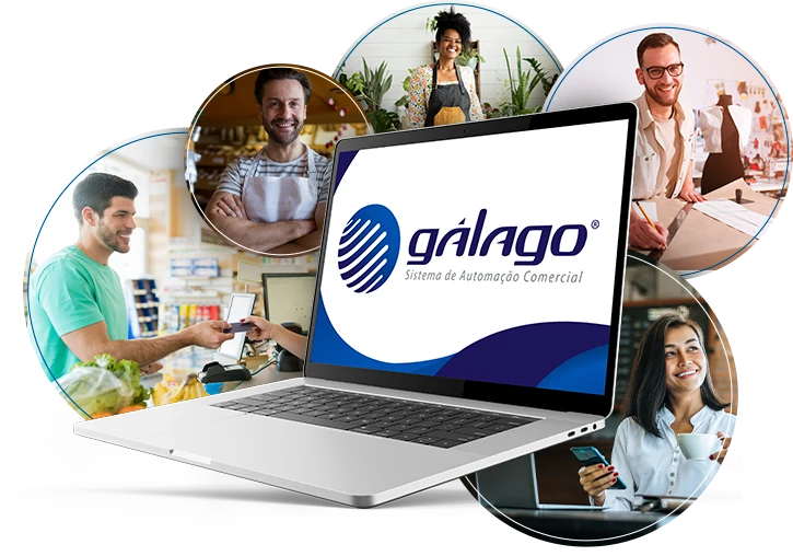 Dashboard do sistema Gálago com visão geral de gestão